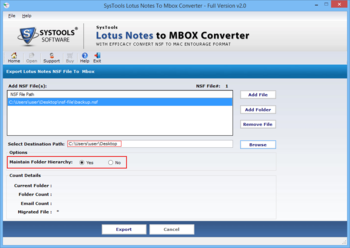 SysTools Lotus Notes to MBOX Converter screenshot 3