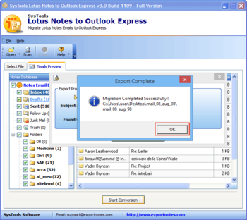 SysTools Lotus Notes to Outlook Express screenshot 2