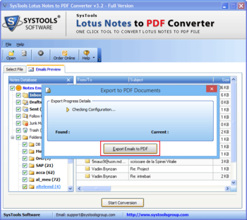 SysTools Lotus Notes to PDF Converter screenshot