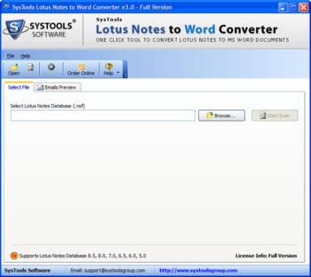 SysTools Lotus Notes to Word screenshot