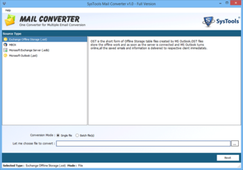 SysTools Mail Converter screenshot