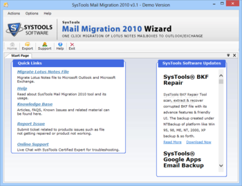 SysTools Mail Migration screenshot