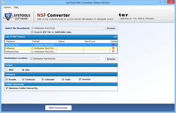 SysTools NSF Converter screenshot
