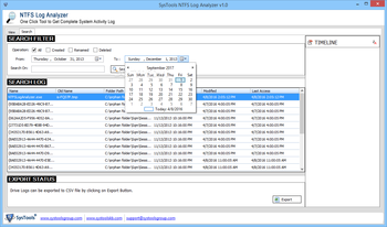 SysTools NTFS Log Analyzer screenshot 2