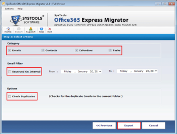 SysTools Office365 Express Migrator screenshot 4