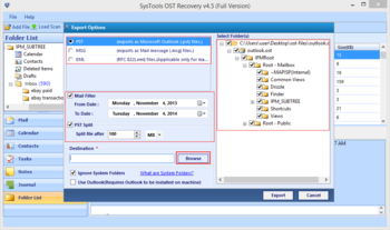 SysTools OST Recovery screenshot