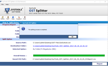 SysTools OST Splitter screenshot