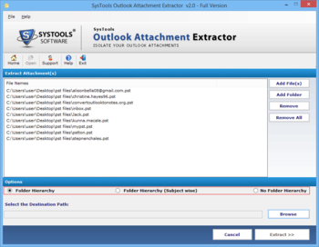 SysTools Outlook Attachment Extractor screenshot