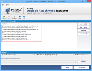 SysTools Outlook Attachment Extractor screenshot 2