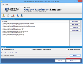 SysTools Outlook Attachment Extractor screenshot 4