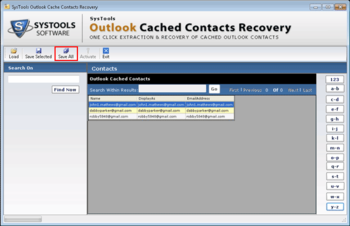 SysTools Outlook Cached Contacts Recovery screenshot