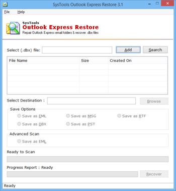 SysTools Outlook Express Restore screenshot 4