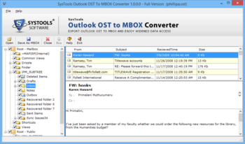 SysTools Outlook OST to MBOX Converter screenshot 2