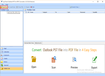 SysTools Outlook PST to PDF Converter screenshot