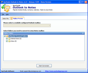 Systools Outlook to Notes screenshot 2