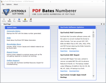 SysTools PDF Bates Numberer screenshot