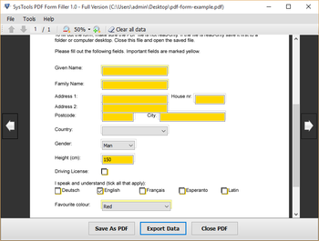 SysTools PDF Form Filler screenshot