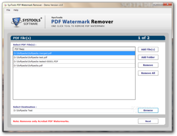 SysTools PDF Watermark Remover screenshot