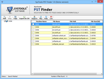 SysTools PST Finder screenshot