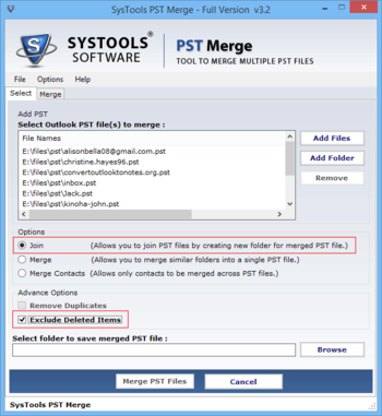 SysTools PST Merge screenshot 2