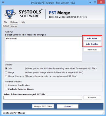 SysTools PST Merge screenshot 3