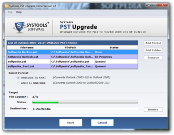 SysTools PST Upgrade screenshot