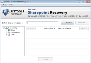 SysTools SharePoint Recovery screenshot 3