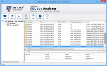 SysTools SQL Log Analyzer screenshot