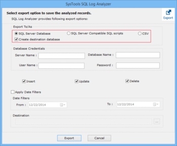 SysTools SQL Log Analyzer screenshot 2