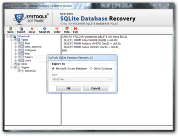 SysTools SQLite Database Recovery screenshot 2