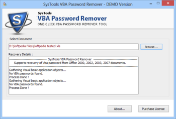 SysTools VBA Password Remover screenshot