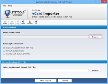 SysTools vCard Importer screenshot 2