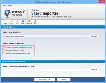SysTools vCard Importer screenshot 3