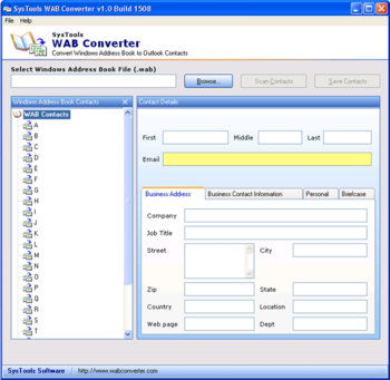 SysTools WAB Converter screenshot