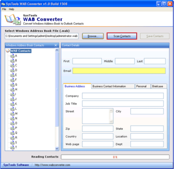 SysTools WAB Converter screenshot 2
