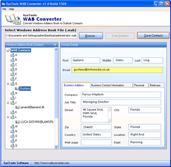 SysTools WAB Converter screenshot 3