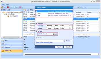 SysTools Windows Live Mail Converter screenshot 2