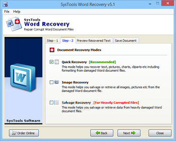 SysTools Word Recovery screenshot 2