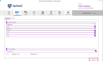 SysTools Yahoo Backup screenshot