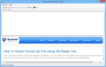 SysTools Zip Repair screenshot 2