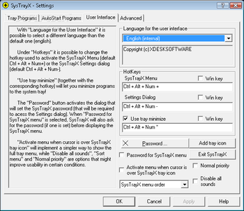 SysTrayX screenshot 3