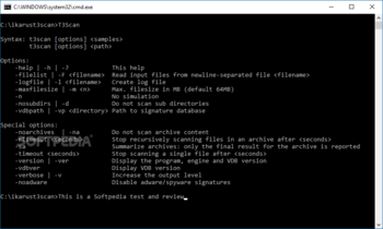 T3 Commandline Scanner screenshot