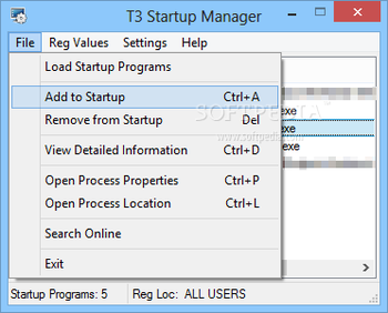 T3 StartUp Manager screenshot 2