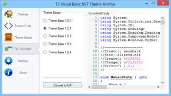 T3 Visual Basic.NET Theme Archive screenshot 4
