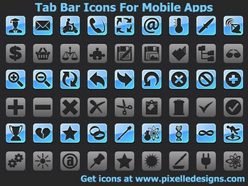 Tab Bar Icons For Mobile Apps screenshot