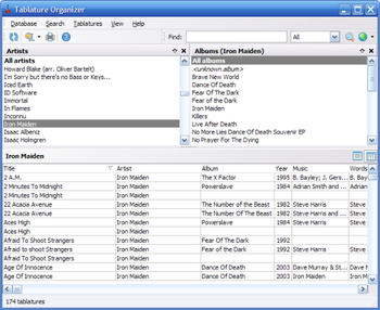 Tablature Organizer screenshot