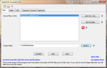 Table2CSS Converter screenshot