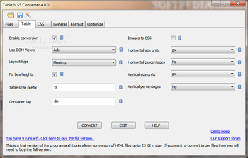 Table2CSS Converter screenshot 2