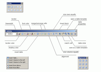 TableBar for AutoCAD screenshot