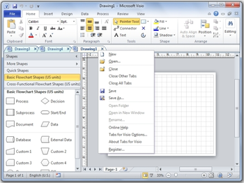 Tabs for Visio screenshot